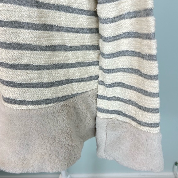 Maeve by Anthropologie Astor Faux Fur Trimmed Striped Pullover Top - Picture 8 of 12